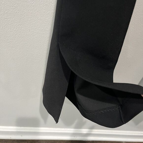 MNG Mango Wide Leg Dress Pants Women’s 6 Black Center Seam Slit Office - Picture 4 of 7